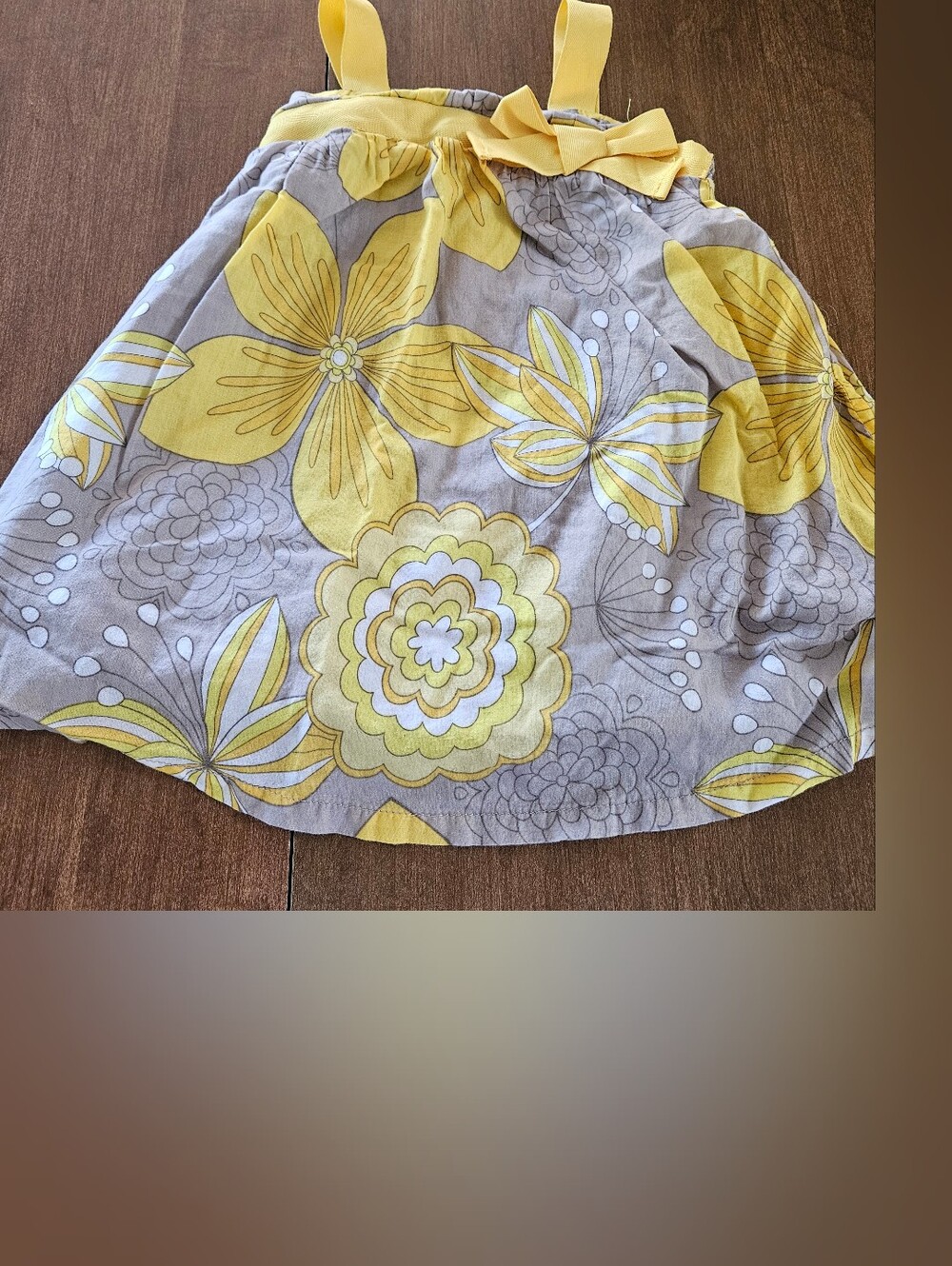 Old Navy Summer Dress, 18-24 Month, Gray And Yellow Floral